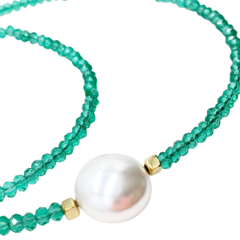 collar green pearl perla de Mallorca